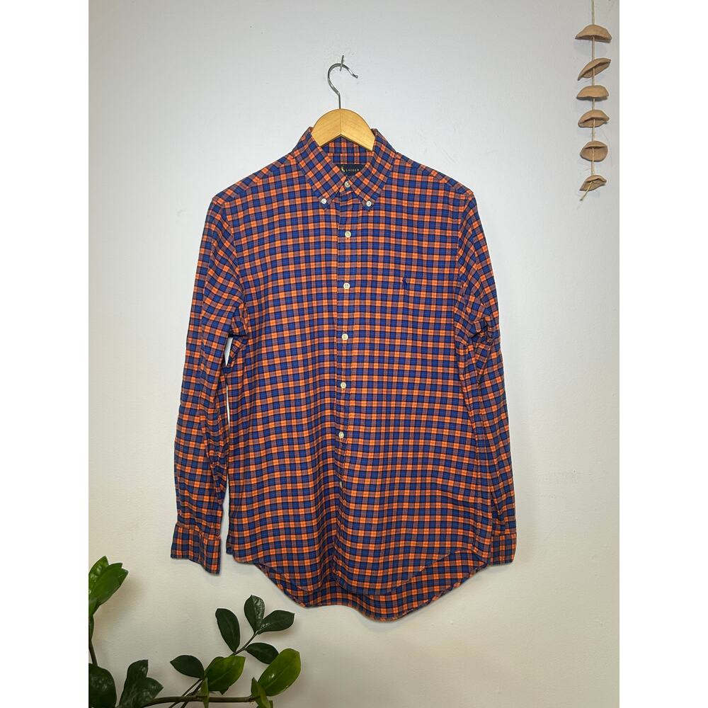 Blue Orange Paid Ralph Lauren Long-Sleeve Button-Down Casual Shirt -‎ (Mens L)